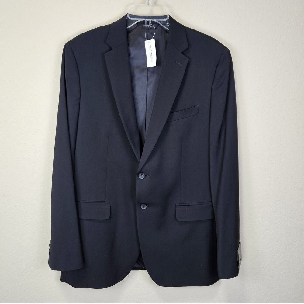 Banana Republic Lanificio Blazer Mens 42R Black Italy Tailored Fit Suit Jacket